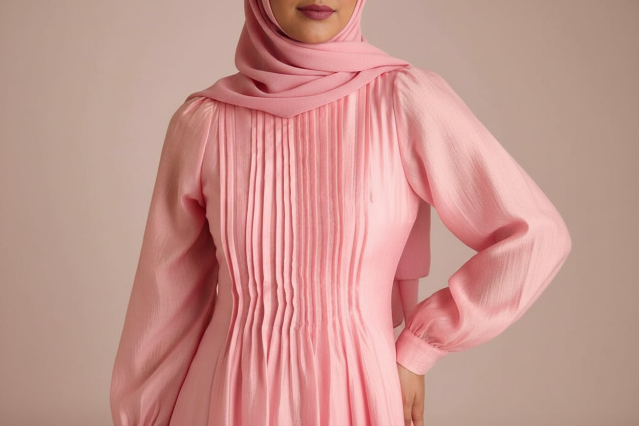 Modesta Winter Pink Maxi Dress