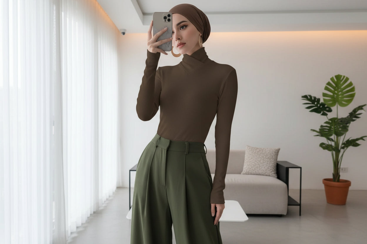 Modesta Women’s Solid Knit Criss-Cross Collar Top – Office Wear for Autumn/Winter