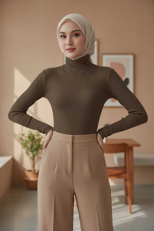 Modesta Women’s Solid Knit Criss-Cross Collar Top – Office Wear for Autumn/Winter